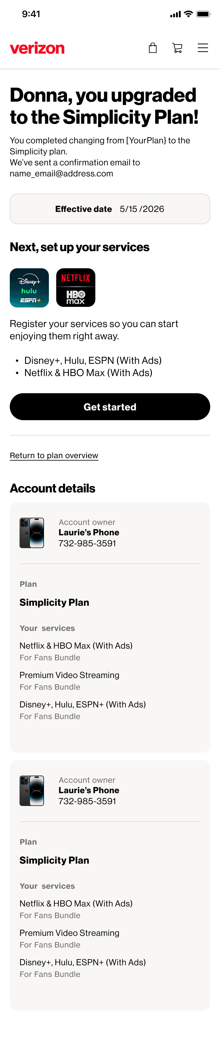 Order confirmation